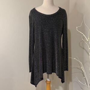 Elegant Black Long Sleeve Sparkly Women's Top ✨